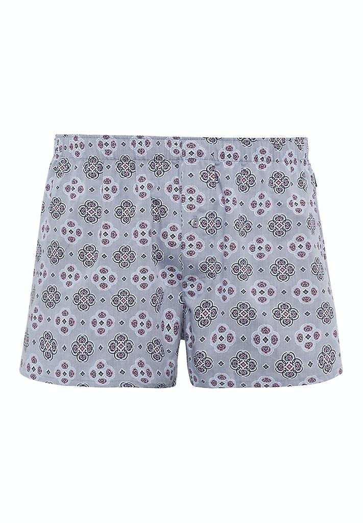 Hanro Fancy Woven Boxer Shorts Men - Grey Ornament Design (074015)