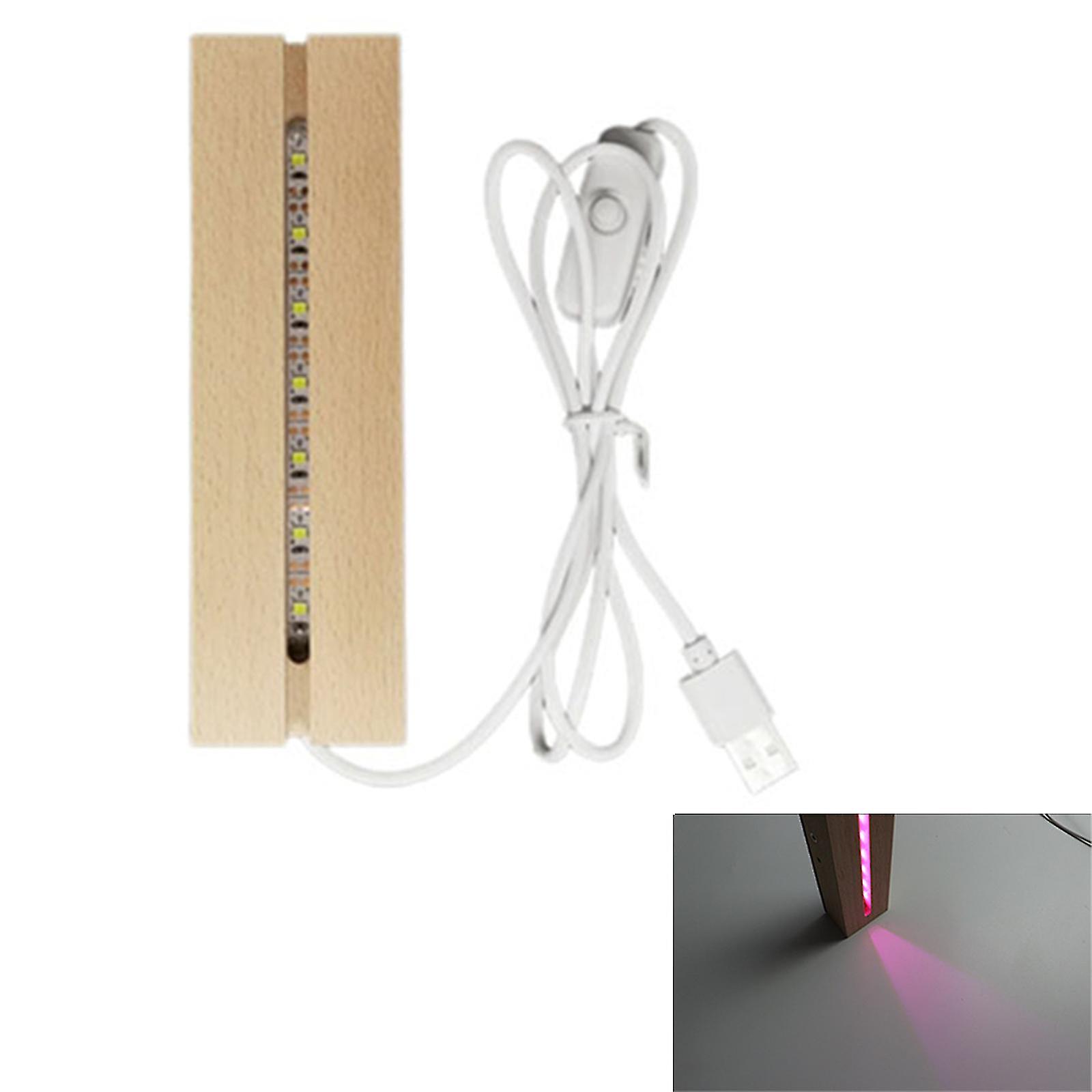 Led Wood Display Base 8 Colors Rectangle Display Pedestal Lights Display Base