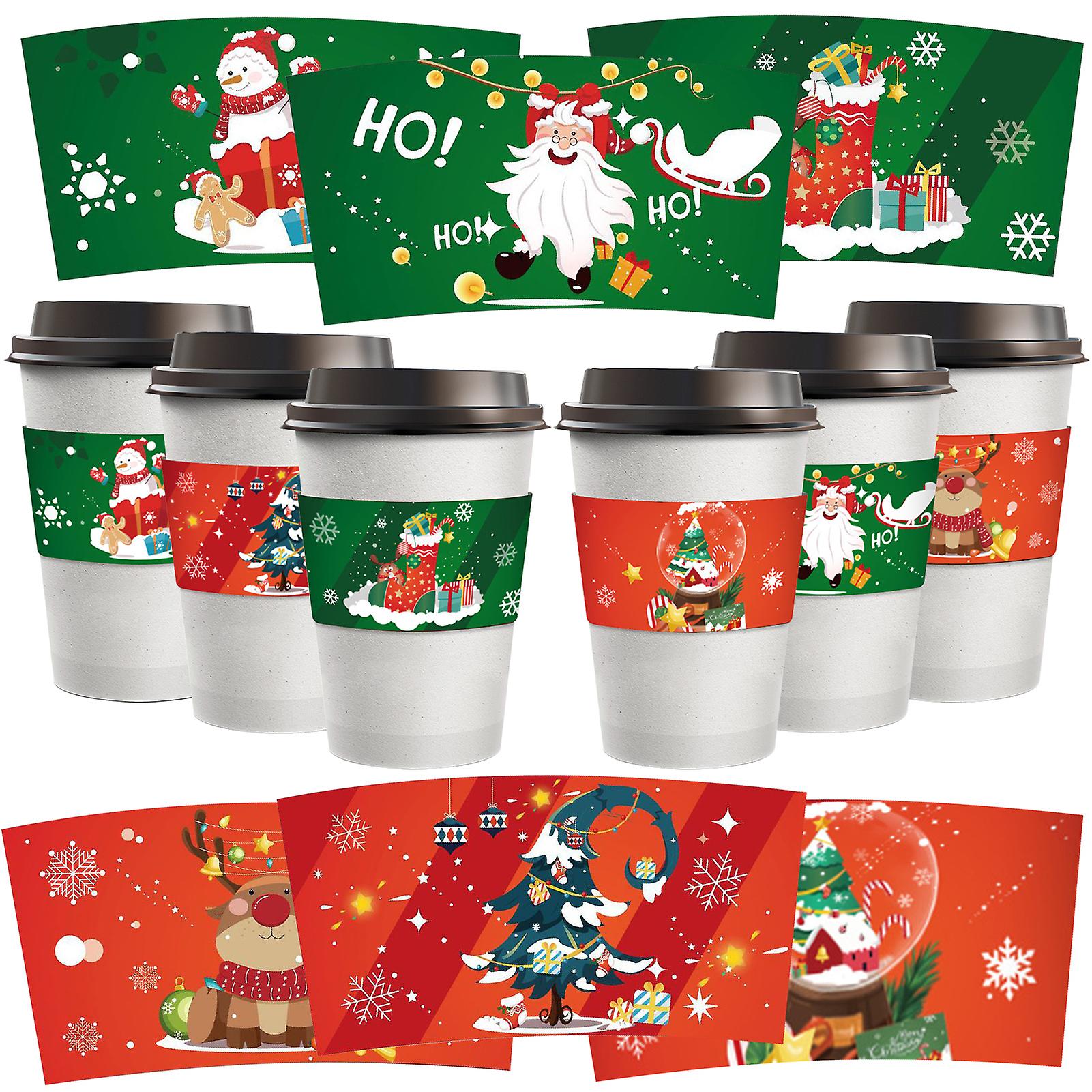 24pcs Christmas Cup Sleeves | Paper Cup Jacket