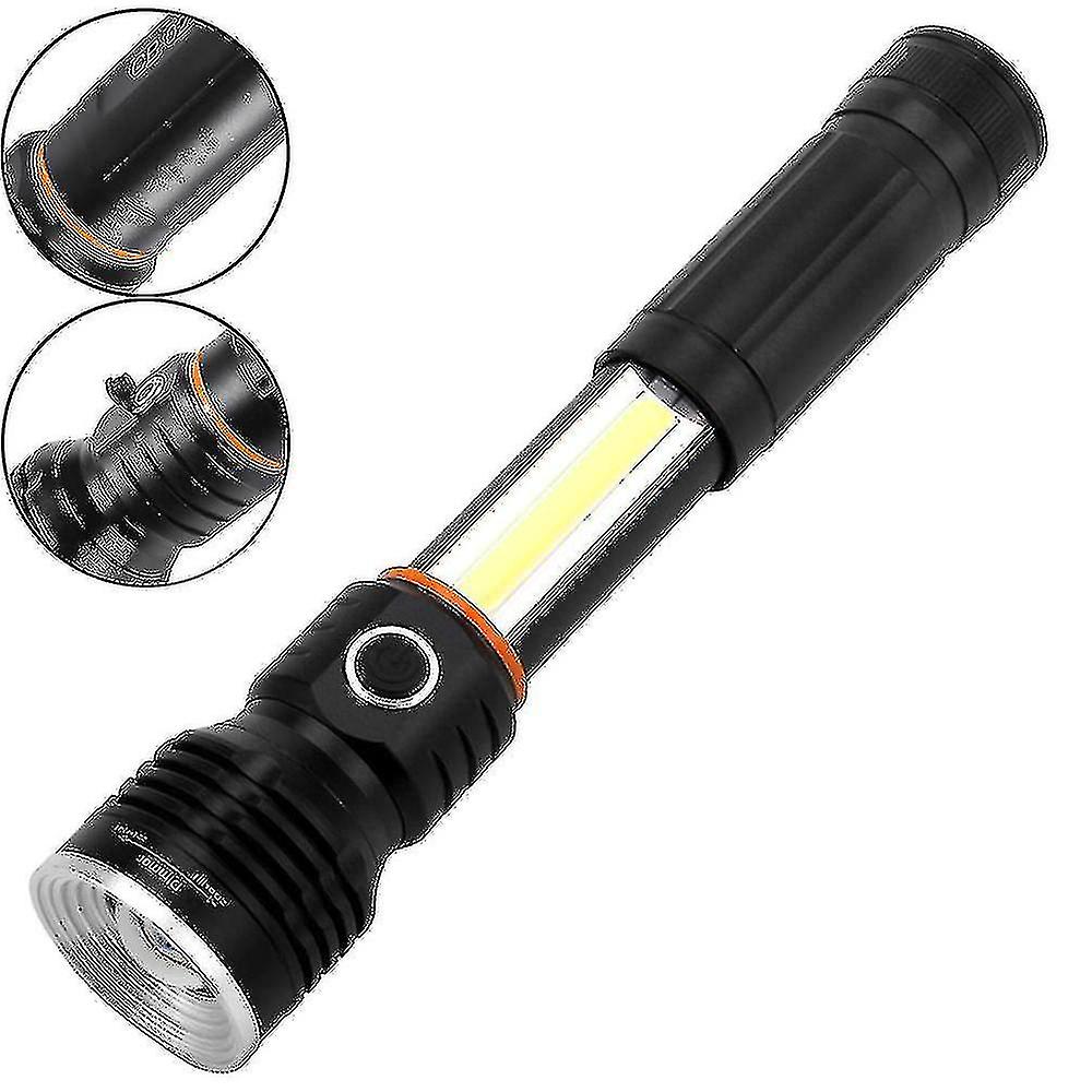 Rechargeable Flashlight Cob Tail Magnet Repair Light
