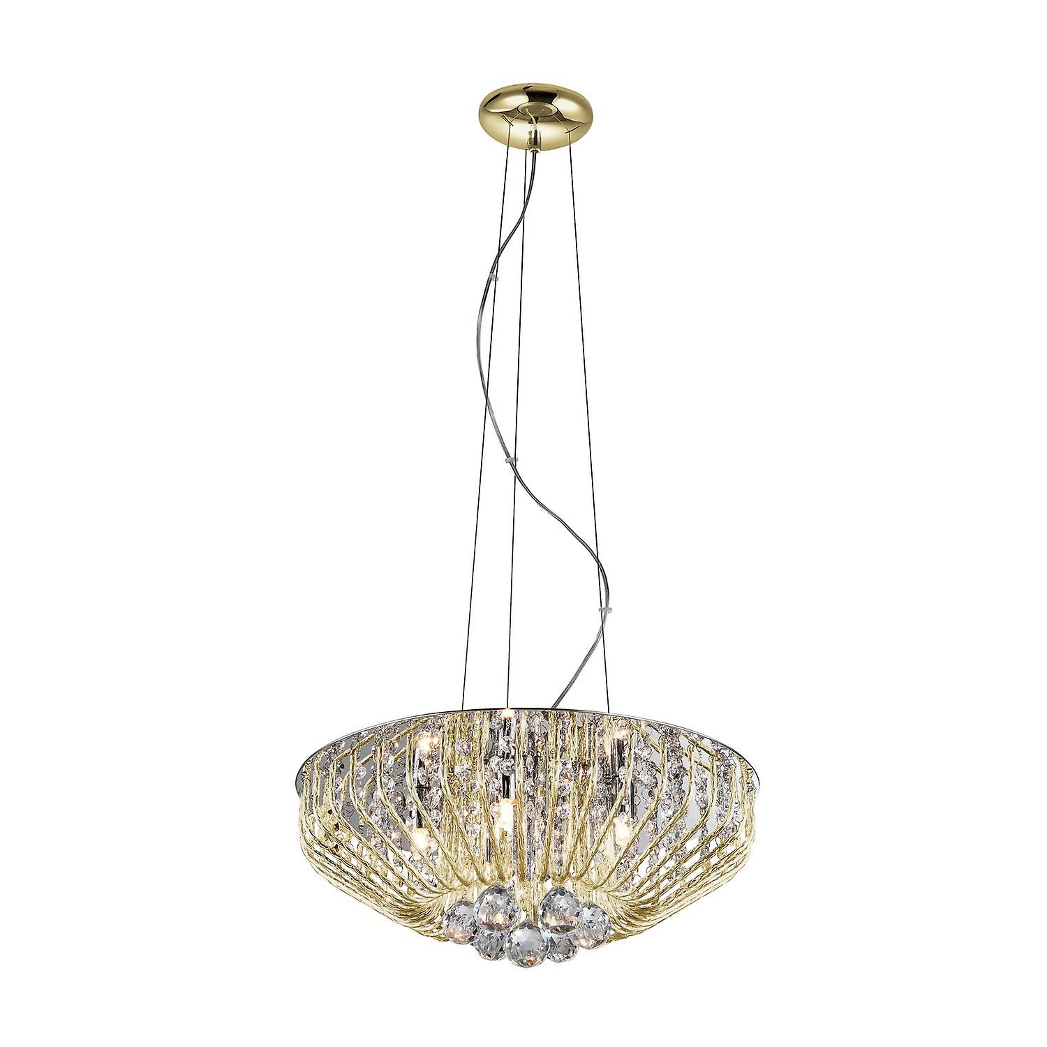 Impex Carlo 6 Light Gold Ceiling Fitting