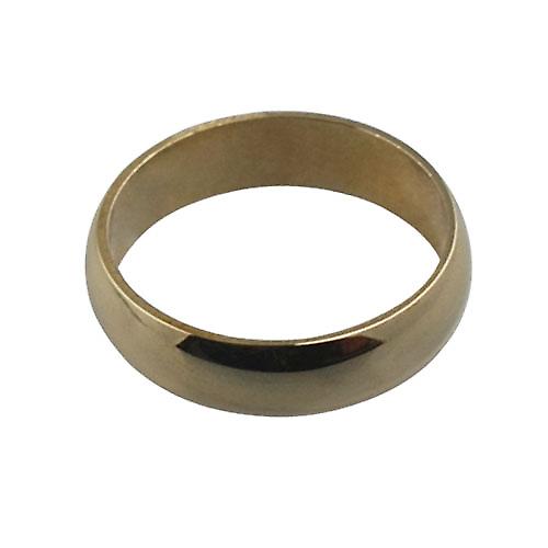 9ct Gold plain D shaped Wedding Ring 5mm wide in Size P