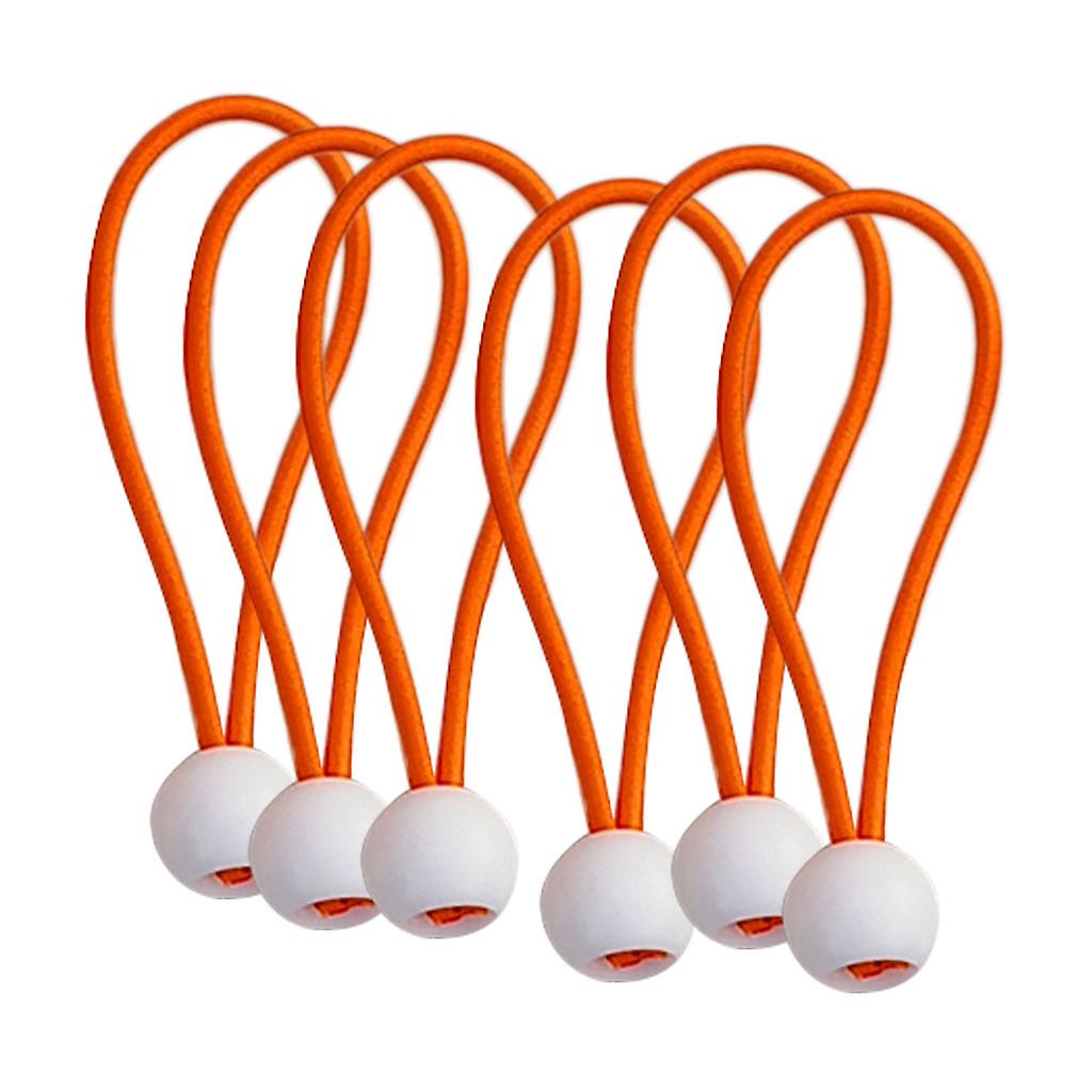 6 Pcs Corda de Bola Pesada Bungee Ball Cord Tarp Tie Down Ball Rope Laranja 6 polegadas