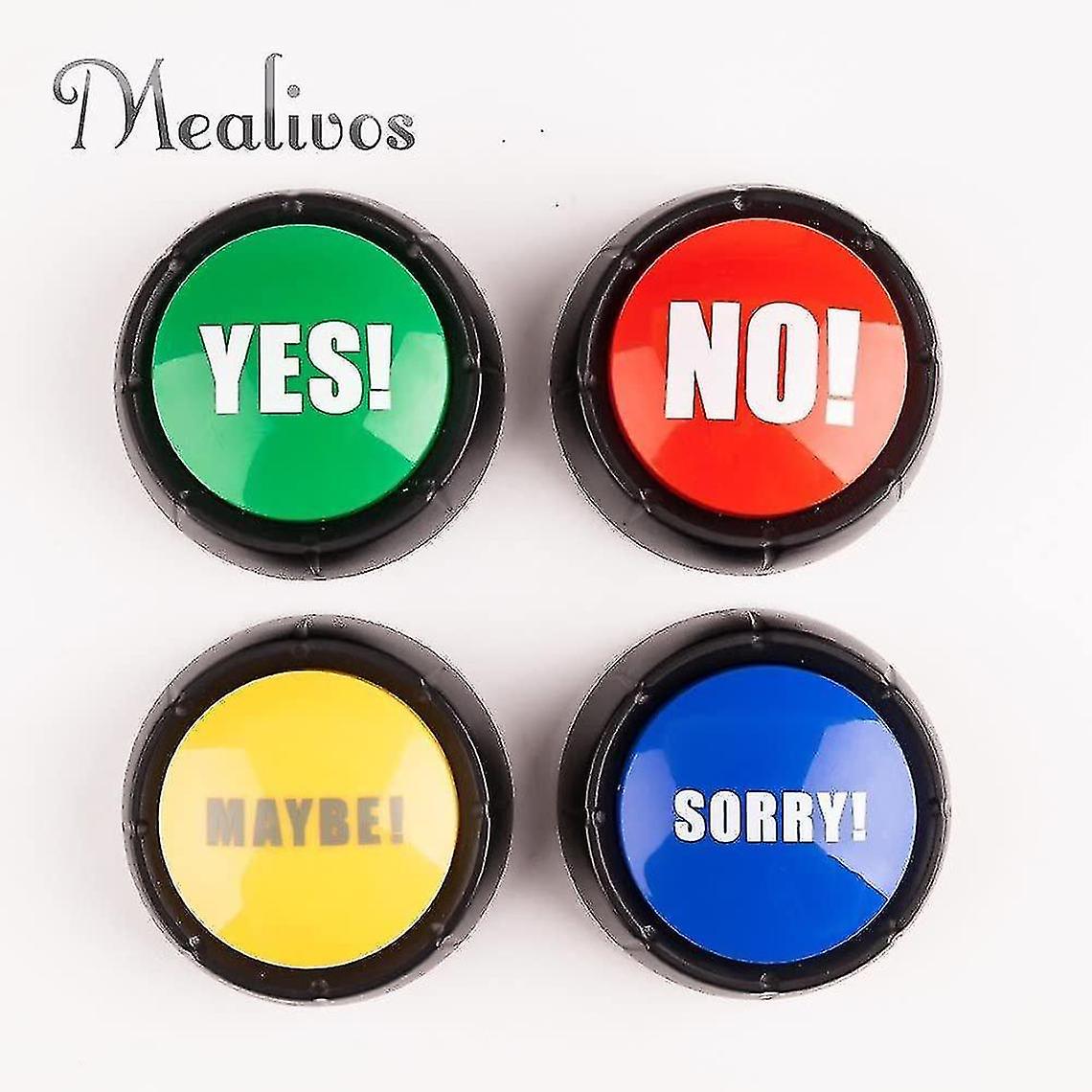 Set Of 4, The No, Yes, Sorry And Maybe Buttons