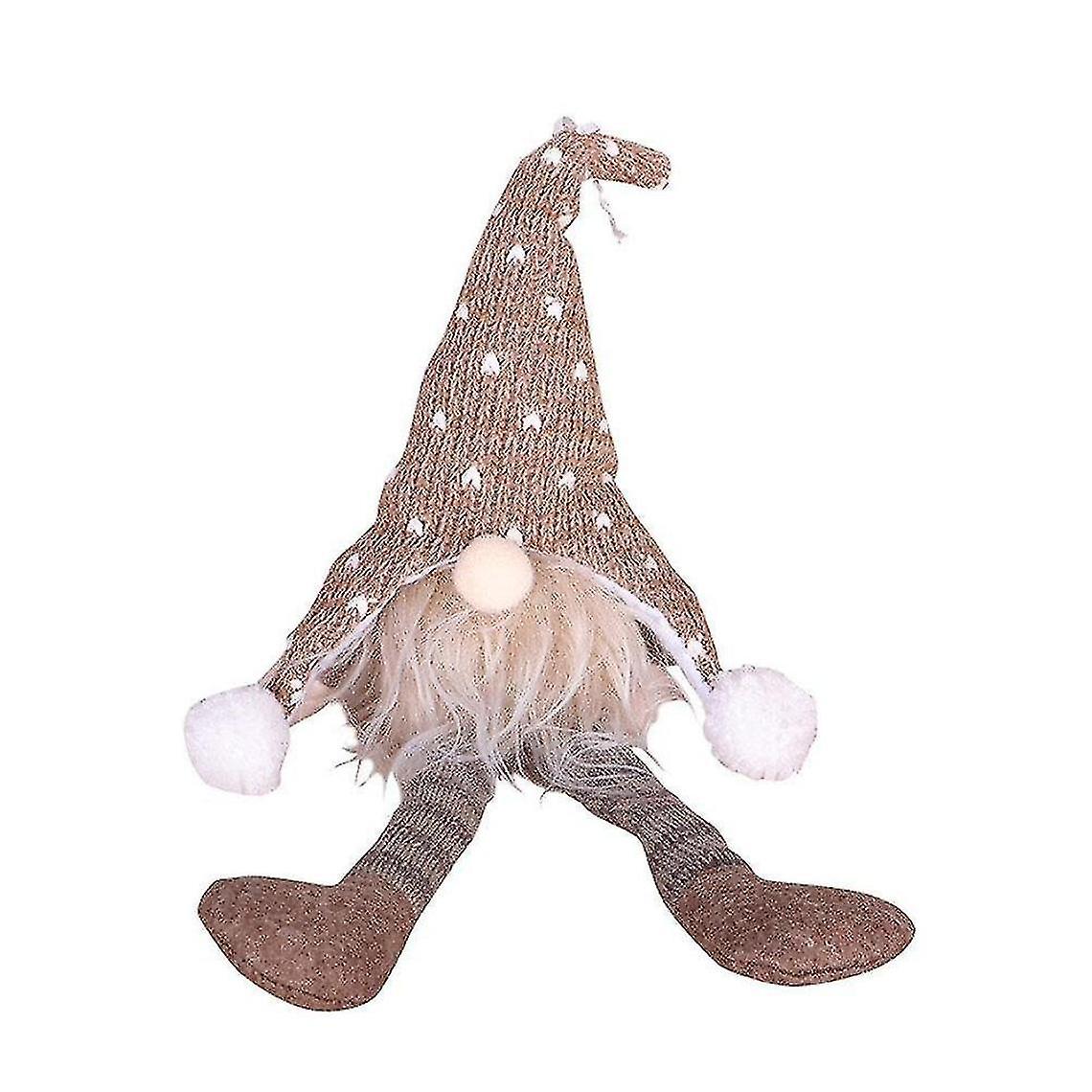 2pcs Swedish Lighted Santa Gnome Plush Handmade Dwarf Elf Christmas Home Decor Ornaments