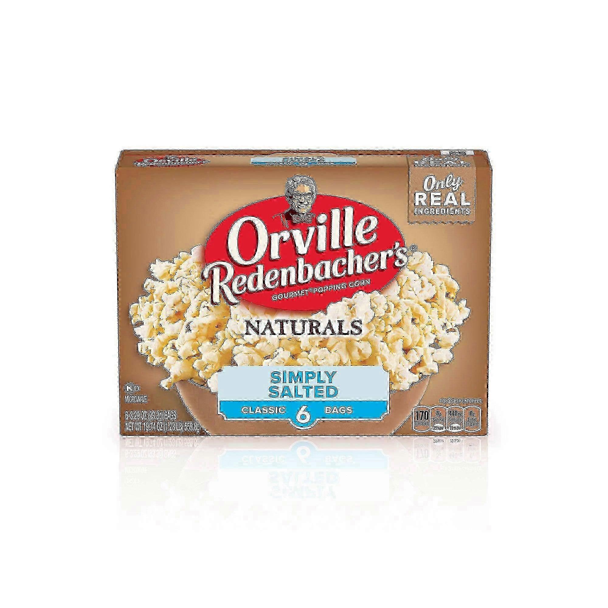 Orville Redenbacher's天然简单盐渍微波炉爆米花,6个装