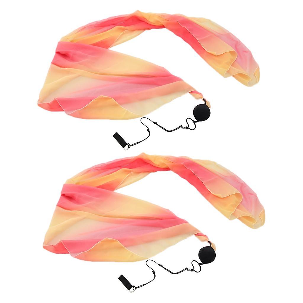 Pair Veil Poi Throw Balls Imitated Silk Adjustable Chain for Belly Dance 4