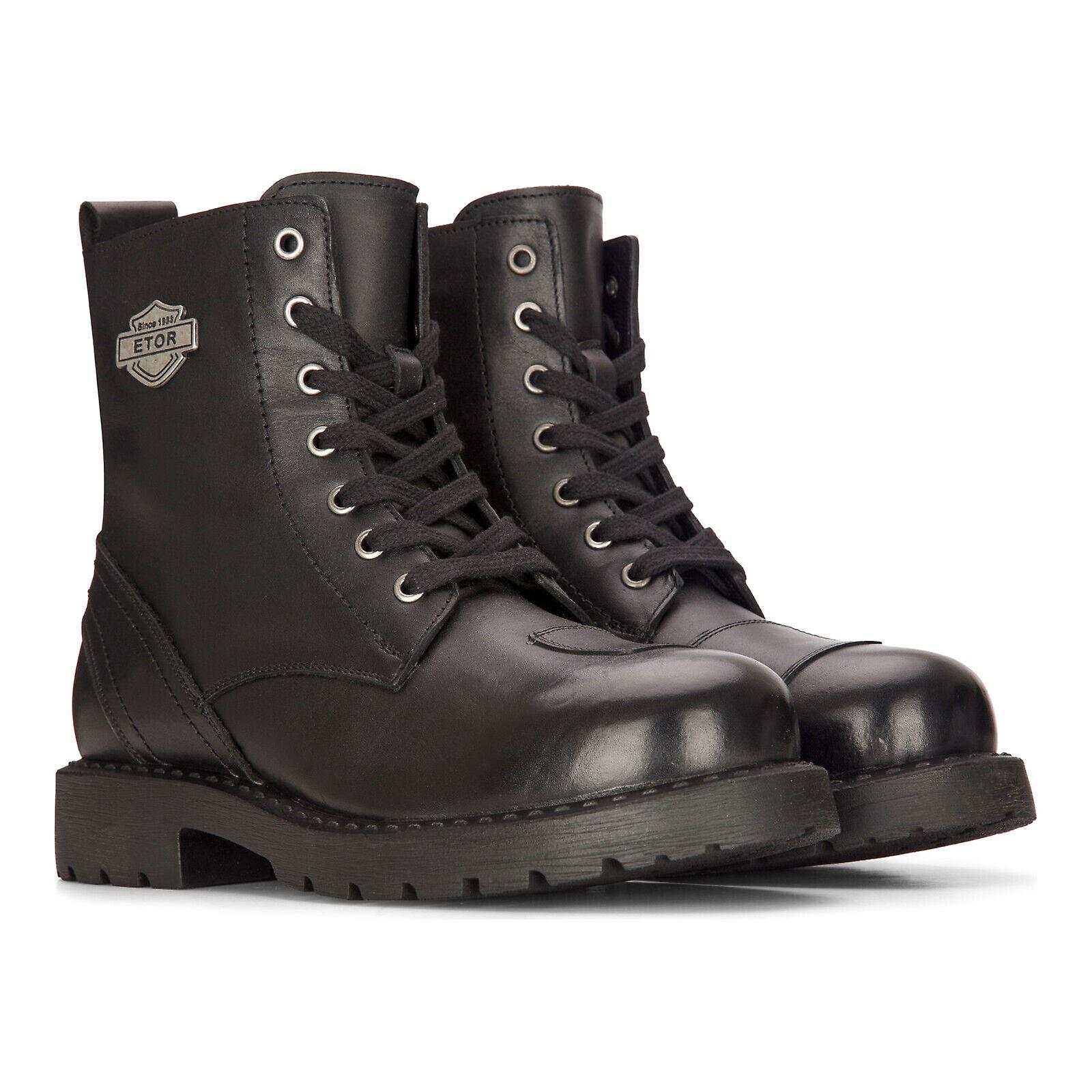 A1K1M31piu1uguale3×干場BLACK MILITARY Men's Leather Military Boots Black Combat Biker Motorcycle