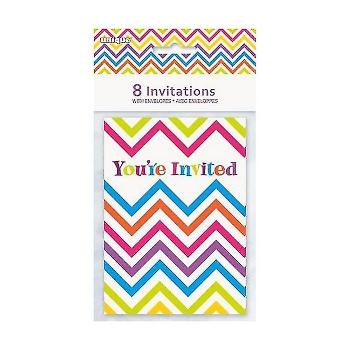 Unique Party Chevron Invitations (Pack of 8)