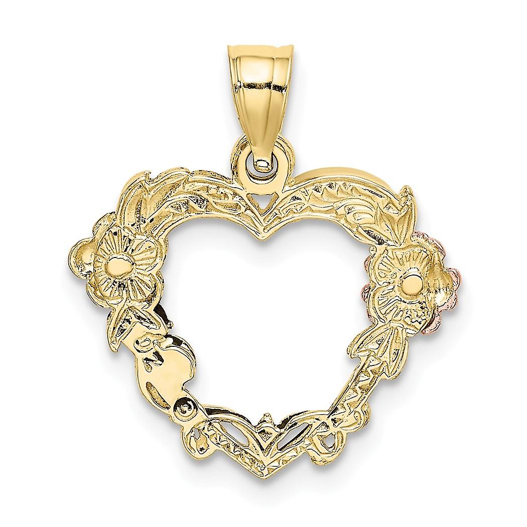 10k Tri-Color Gold Heart Pendant – Three Hearts In One, Made In USA