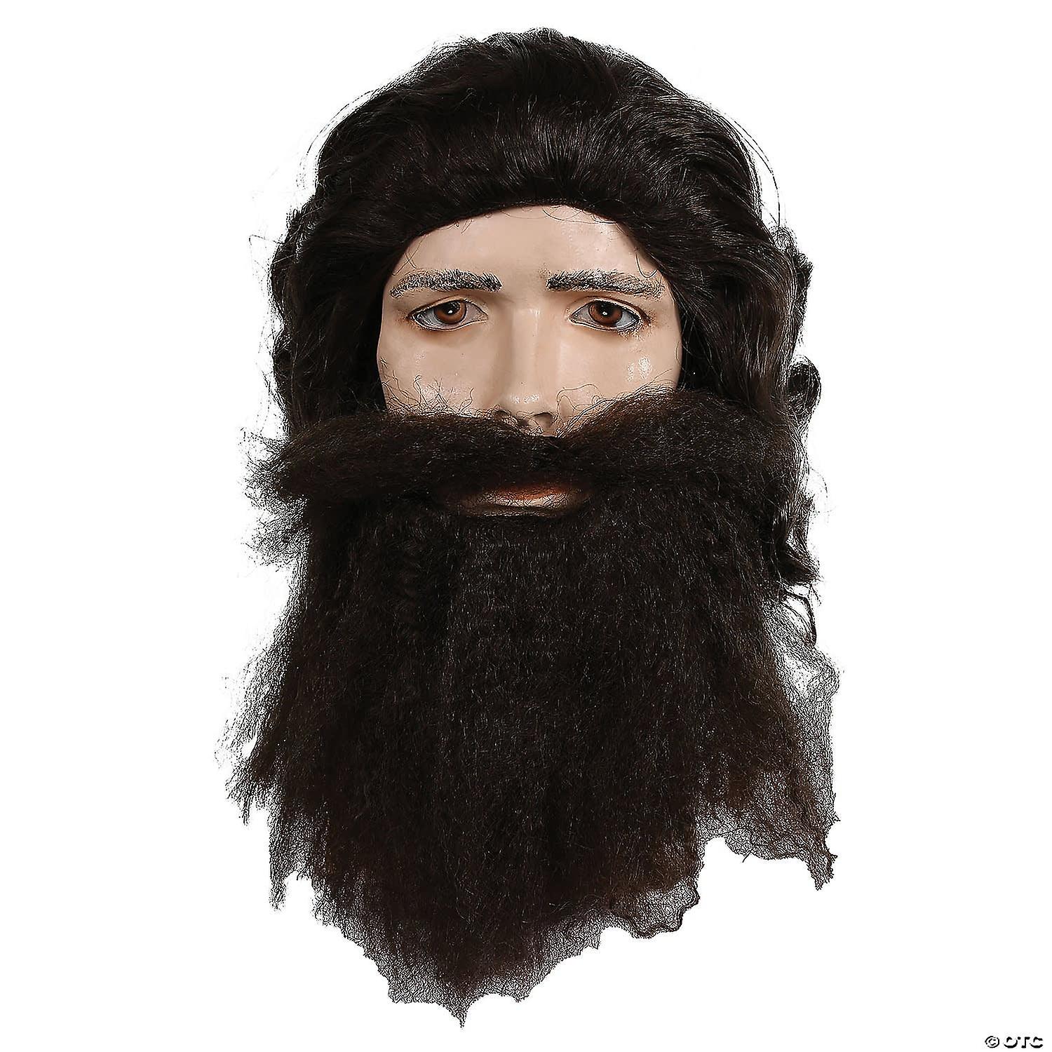 Coal Miner Wig and Beard Set Brown