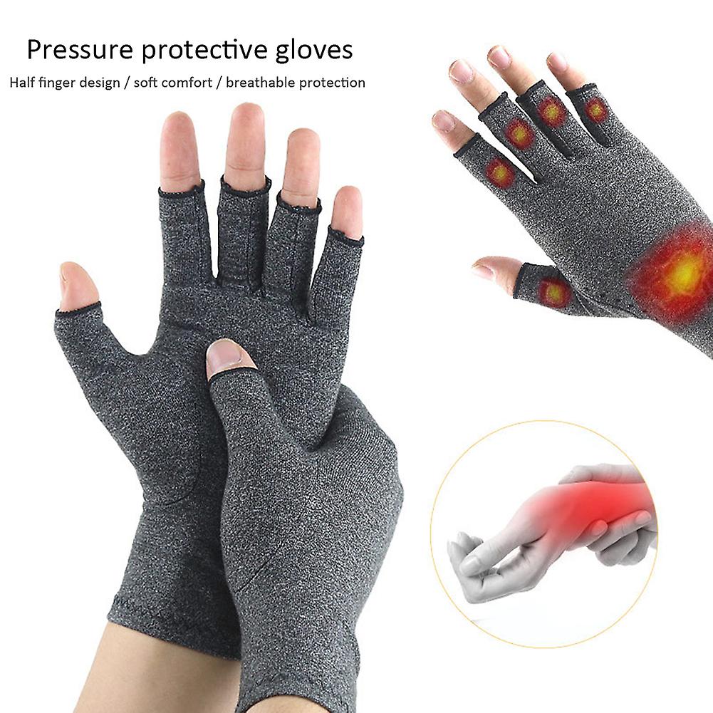 1 Pair Compression Arthritis Gloves Premium Arthritic Joint Pain Relief Hand Gloves Therapy Open Fingers Compression Mittens