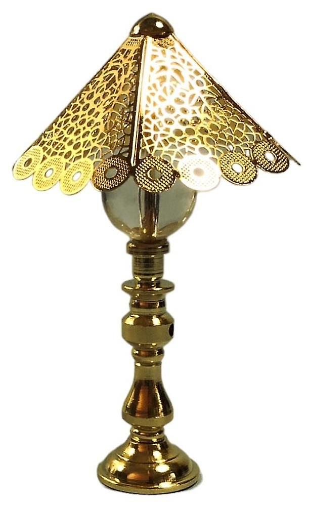 Dolls House Gold Filigree Table Lamp Modern Non Working Light 1:12 Accessory