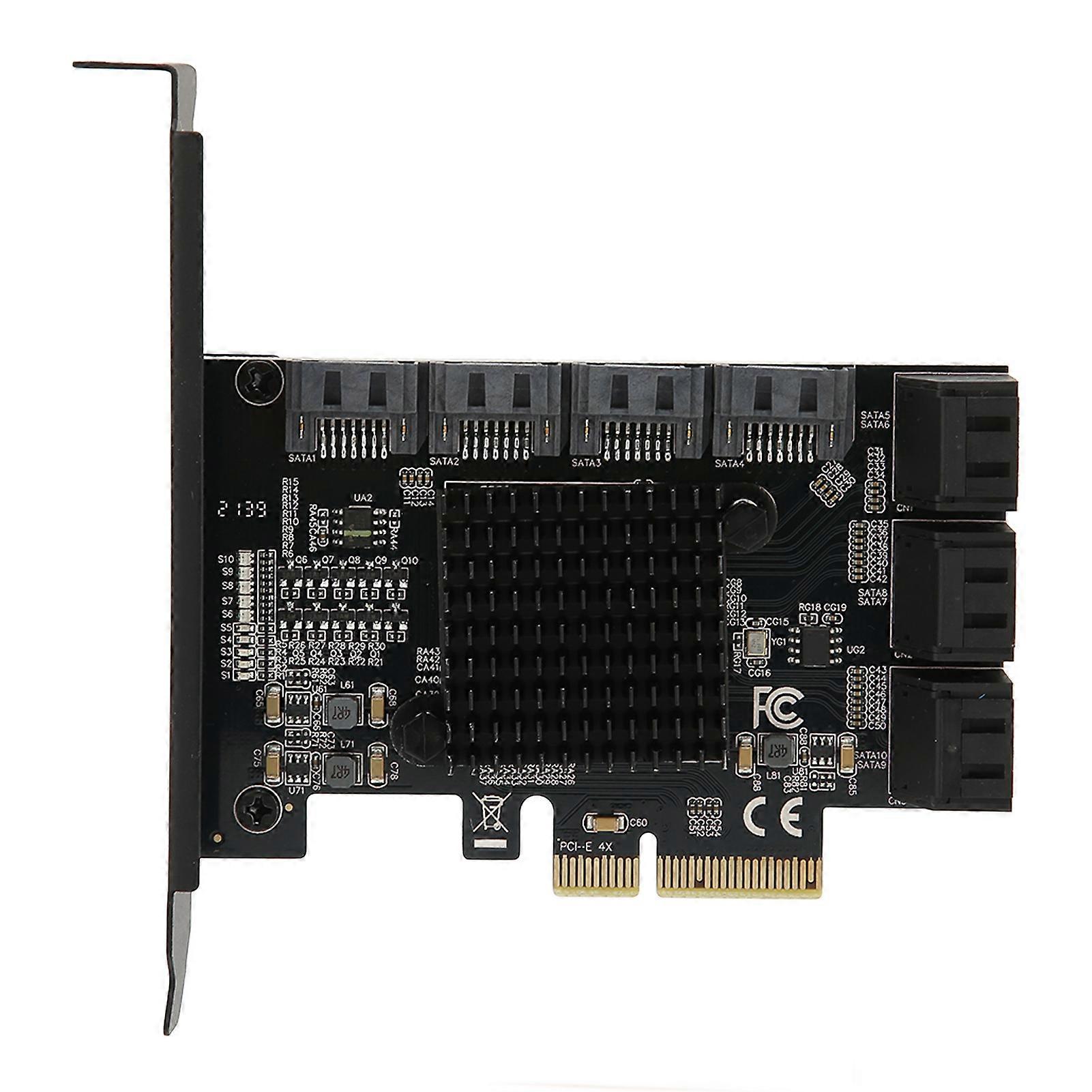 Tarjeta adaptadora de disco duro SATA 3.0 de 10 puertos para Windows/Linux/OS X - PCIe 4X, 6 Gbps