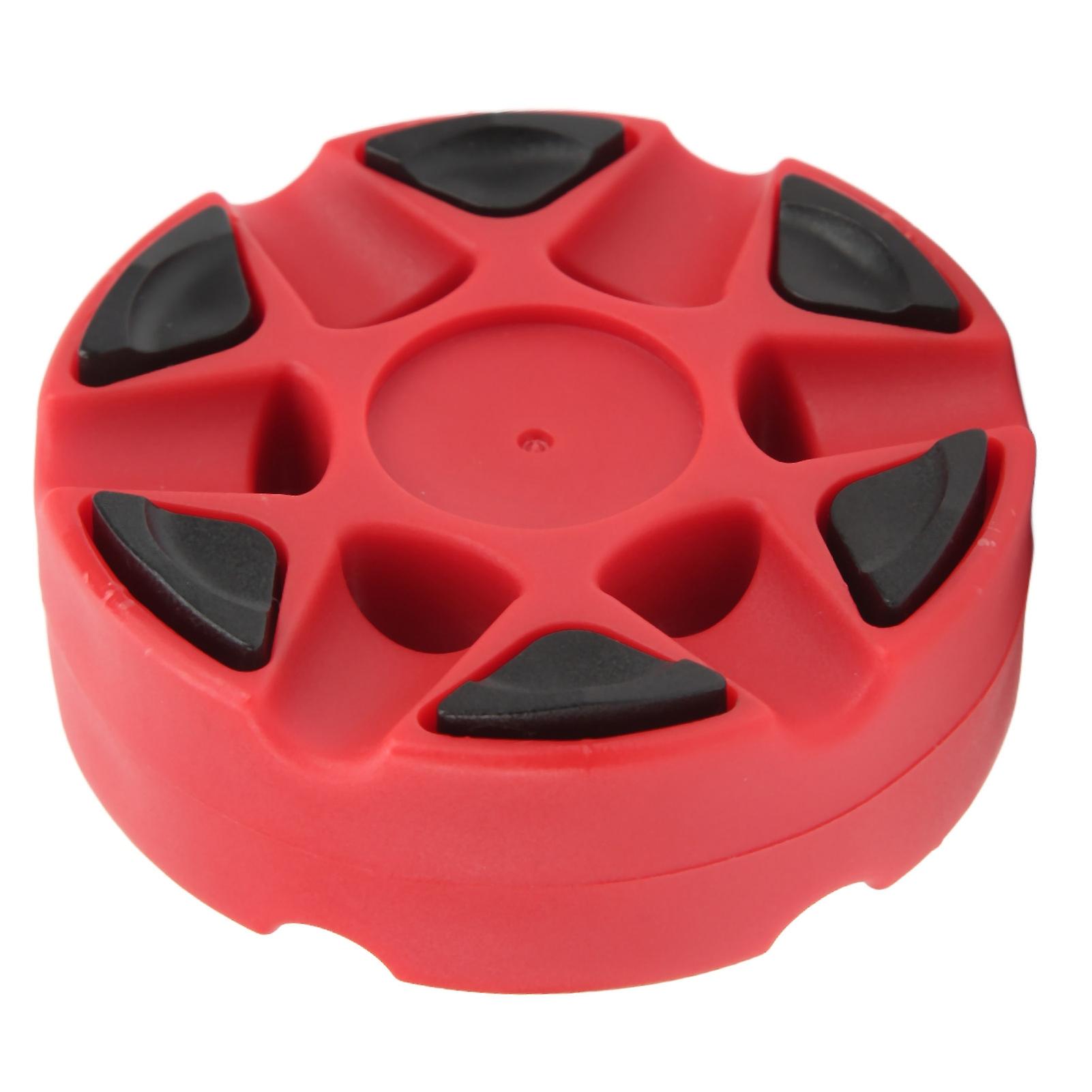 Dense Textured, Glossy, Flat, Easy-Glide Plastic Hockey Puck for Daily Skating Training, Red