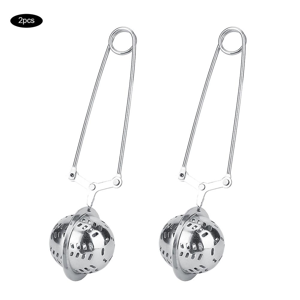 2pcs Stainless Steel Tea Strainer Reusable Tea Filter Filter Kitchen Accessory