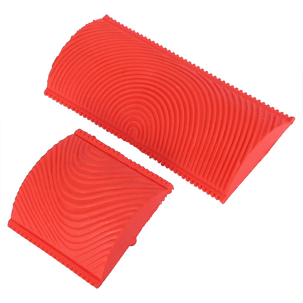 Leylor Wood grain painting tool - 2Pcs / Set Rubber Wood Grain Effect Brush Painting Tools DIY Wall Decoration
