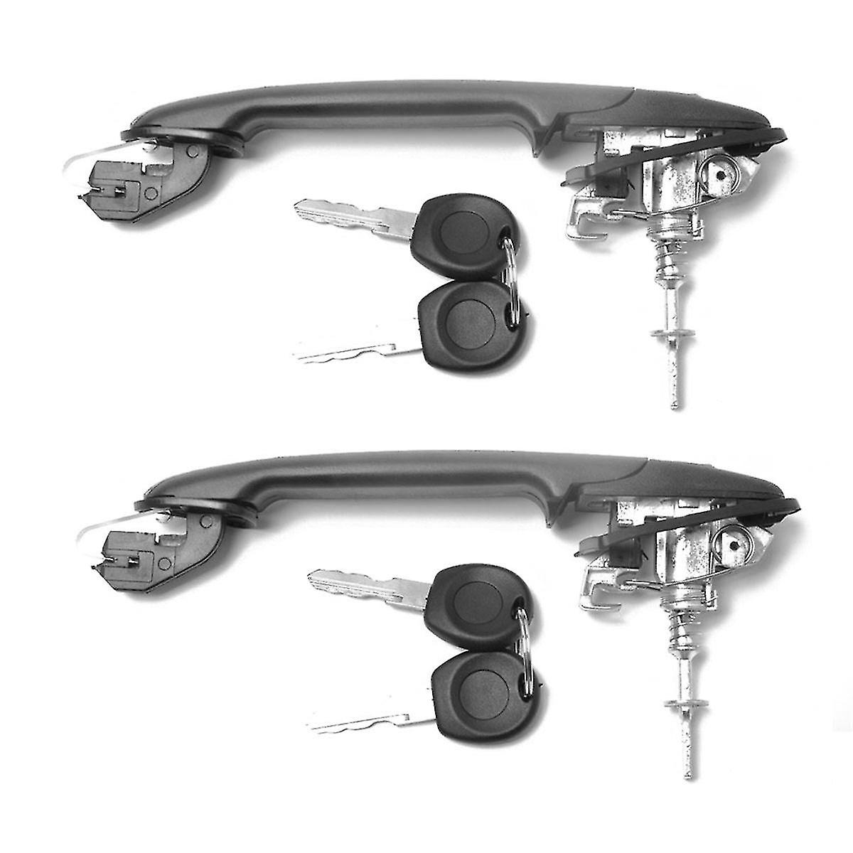 6n0837207c/d 2pcs Front Left Right Door Handle With 2 Same Keys For 6n 6n1 6n2 Seat Galaxy