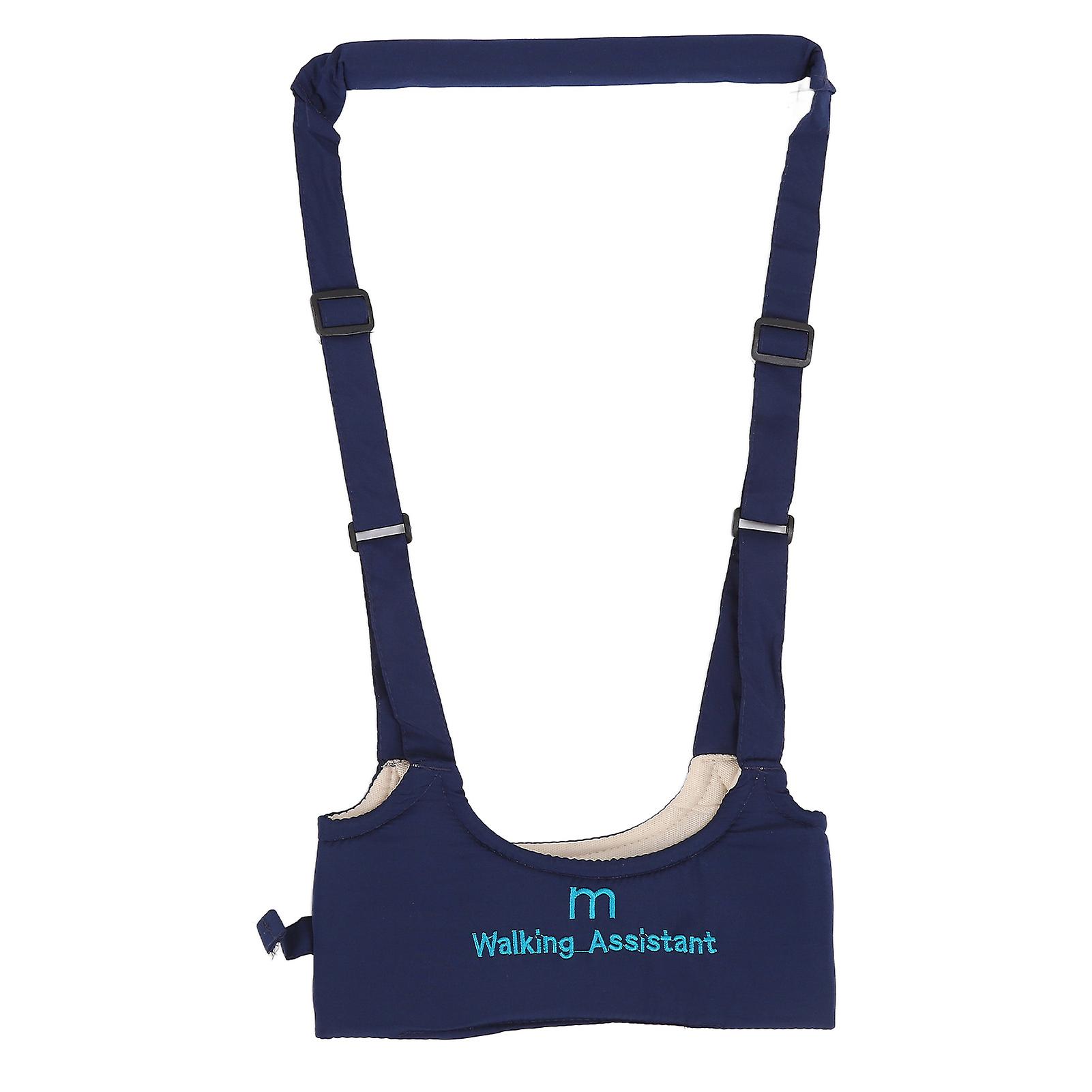 Baby Walking Harness Skin Friendly Relieve Back Pain Adjustable Prevent Getting Lost Handheld Kids Walker Helper Navy Blue