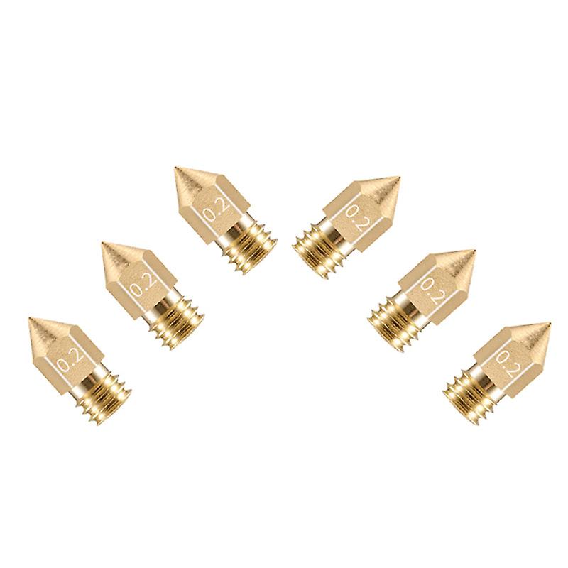 3D Printer Brass Nozzles Compatible with most 3D printers(6pcs, gold)