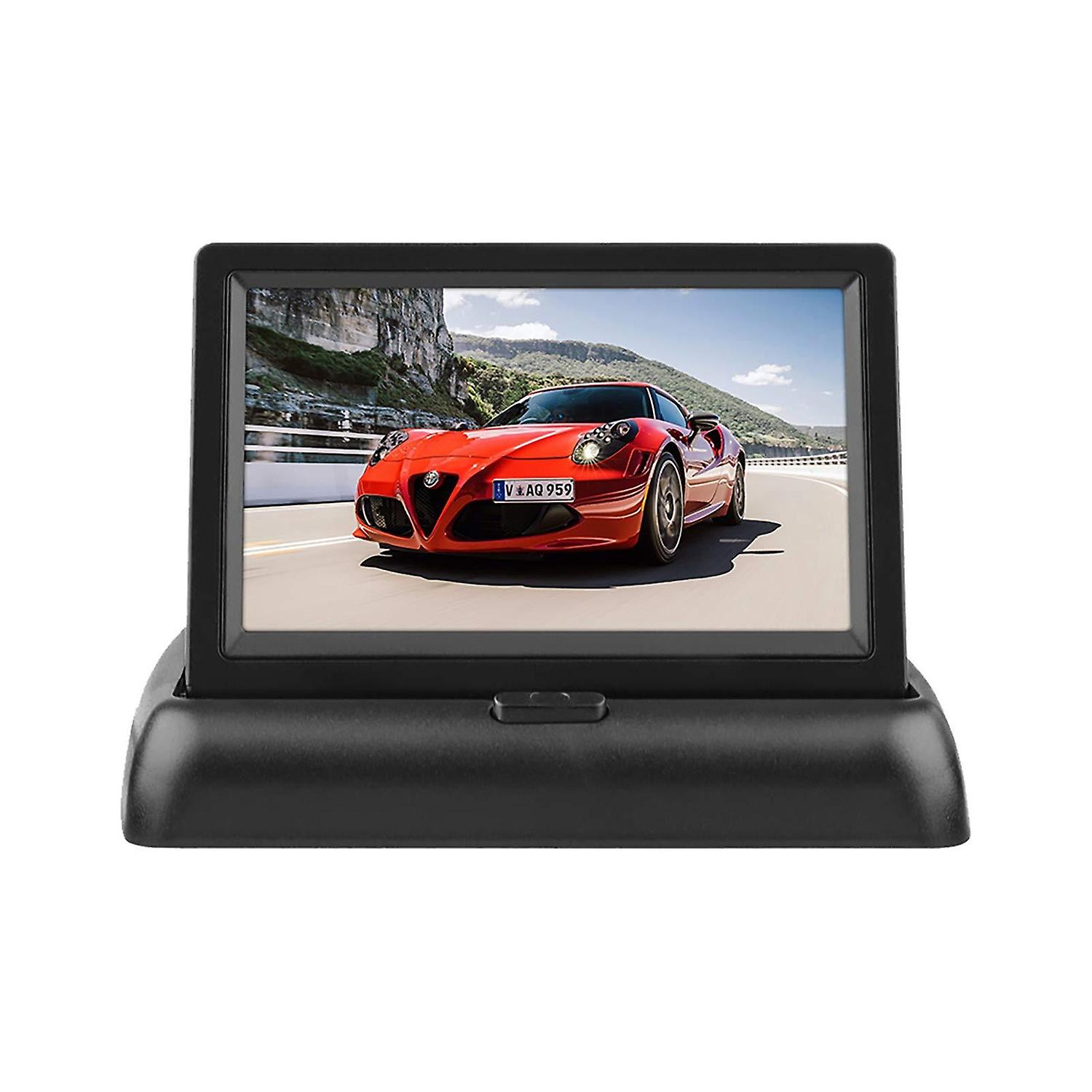 HD universal 4.3-inch folding display car display 2-way AV video rear view reversing