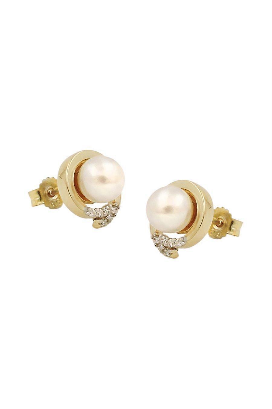 Earring Studs Pearl Zirconia 9k Gold - Gl431362