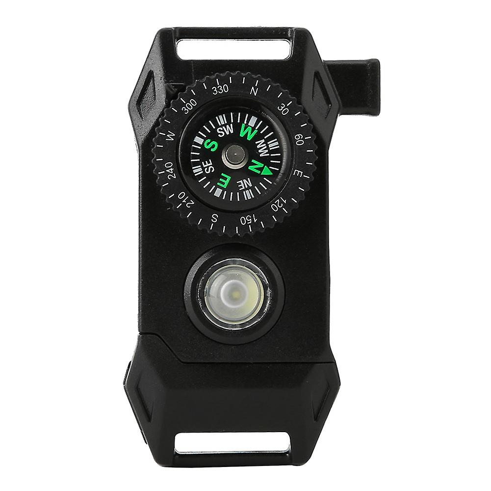 Outdoors Multifunctional Survival Buckle - Compass, Fire Starter, Blade, LED Light