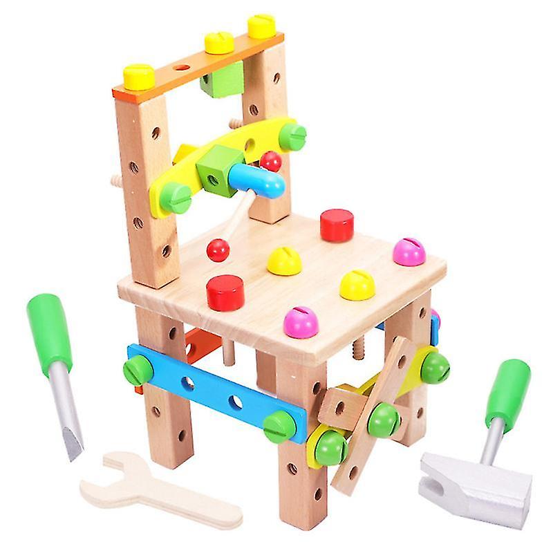 16.8X16cm Assorted Color Toy Abacuses 1 Set Funny Children Wooden Assembling Chair Educational Disas