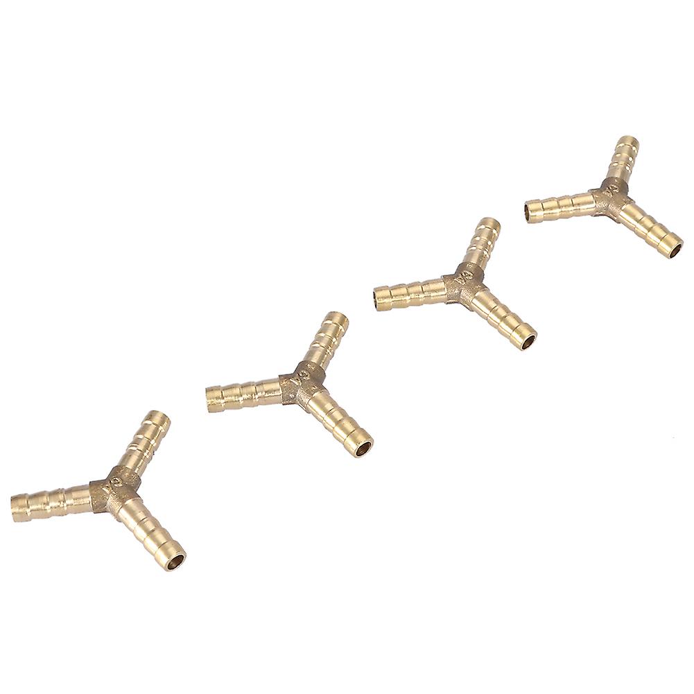 Raccord cannelé en laiton pour tuyau 3 voies en Y, raccord pour air, eau, gaz, diamètre extérieur (6 mm, 4 pièces)