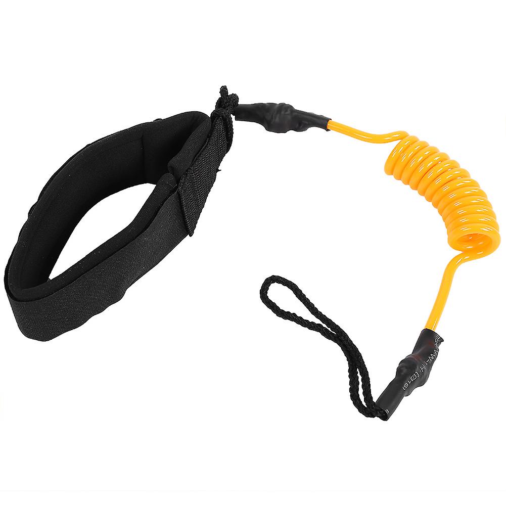 Stand Up Paddle Board Coiled Spring Leg Rope Leash for Surfboard, Durable Surfing Foot Rope in Orange for Water Sports Safety