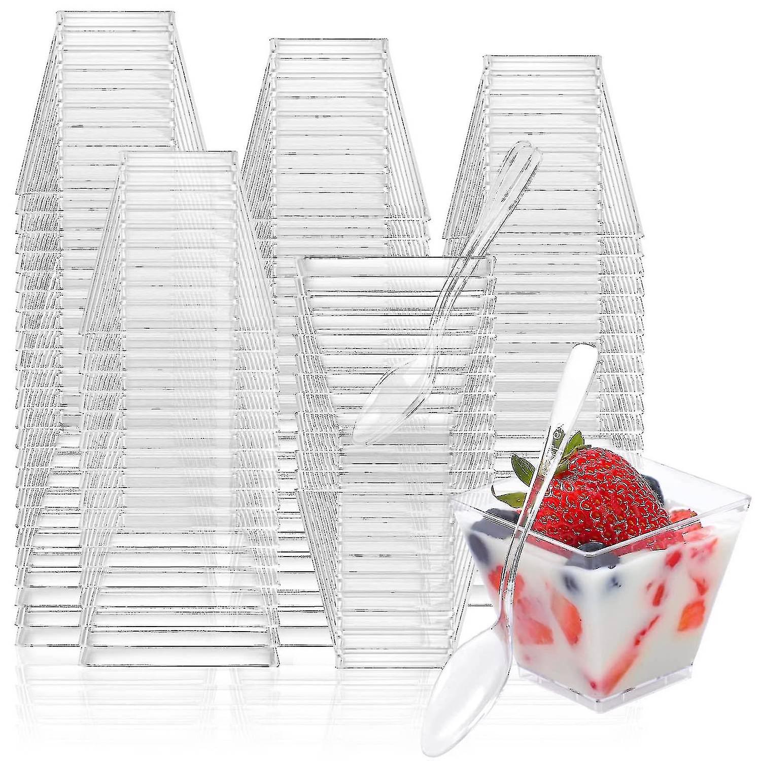 100pack 2oz أكواب حلوى صغيرة للحفلات أكواب حلوى بلاستيكية صغيرة أكواب مطلق النار الحلوى المتاح F