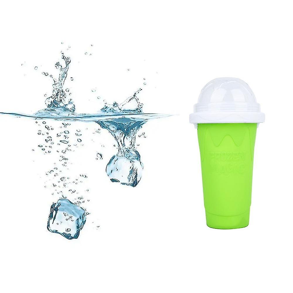 Smoothies Cup Eco-friendly Double Layer Silicone Slushy Ice Cream Maker For Home green