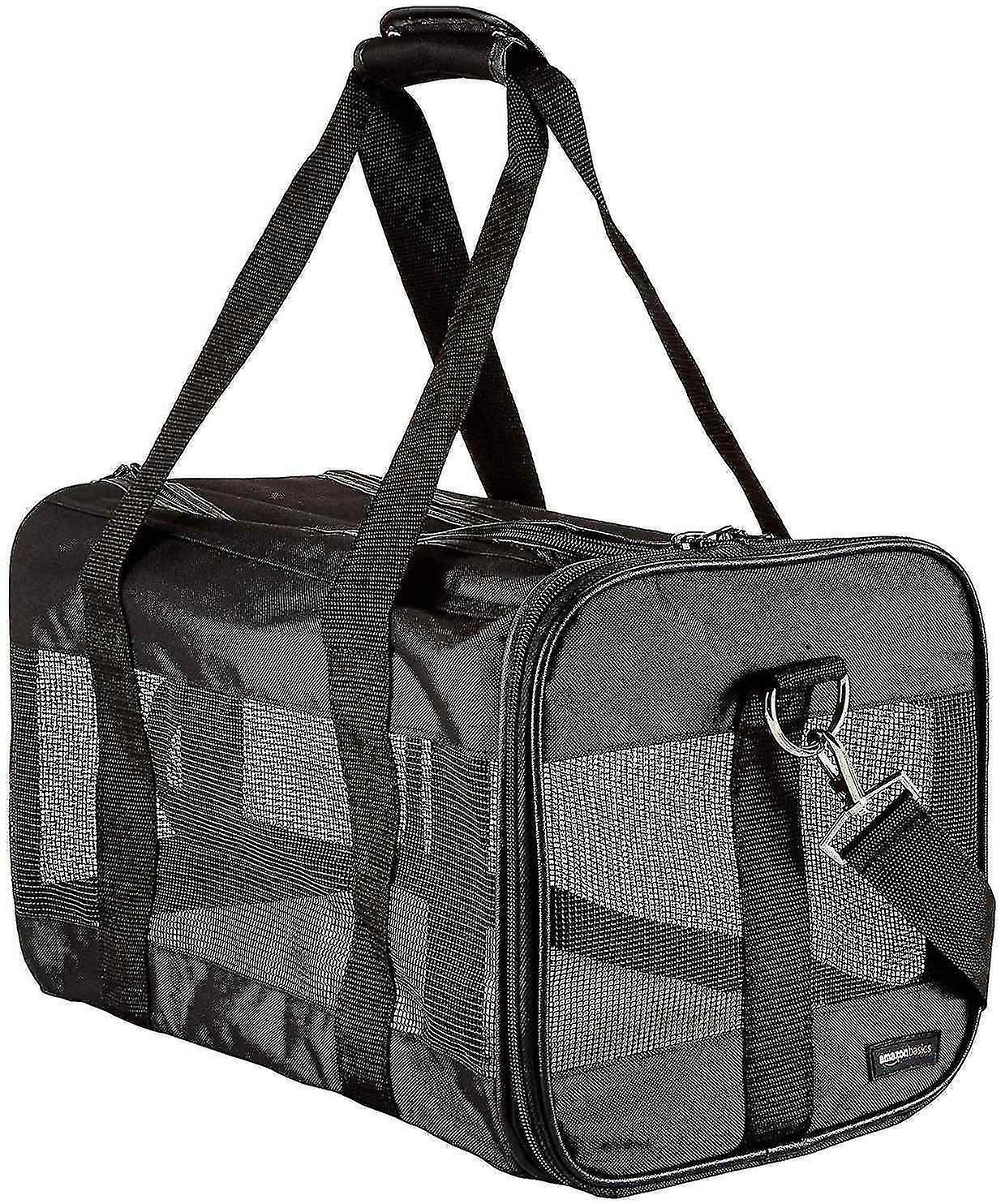 Medium Soft-sided Mesh Pet Airline Travel Carrier Bag - 16.5 X 9.5 X 10 Inches, Black