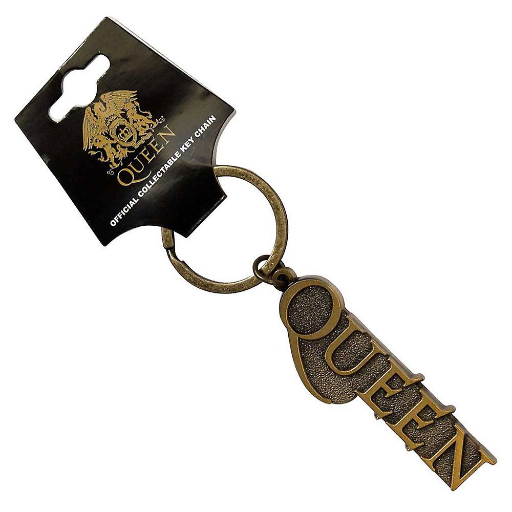 Queen Gold Band Logo Keyring Keychain