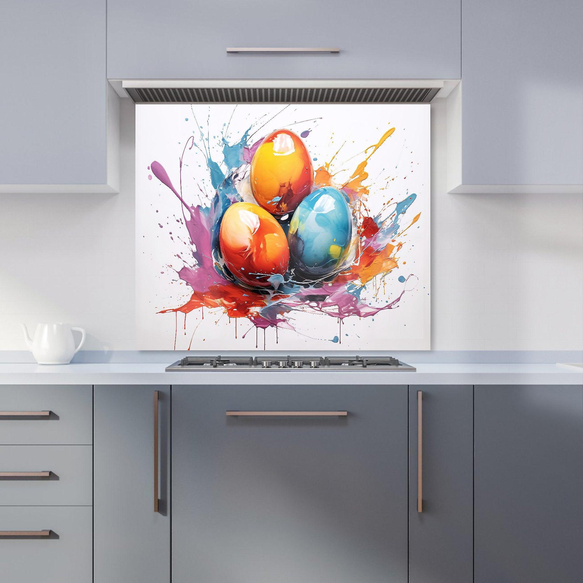 Watercolour Splashart Easter Eggs Kitchen Splashback
