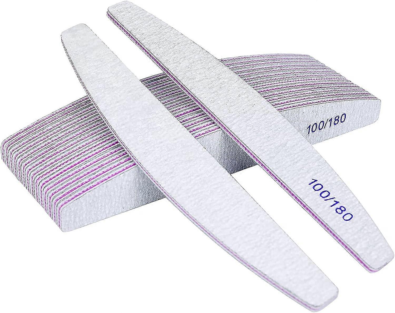 16PCS Professional Nail Files, 100/180 Grit Double-Sided Emery Board, Professional Nail File Set