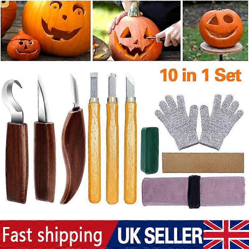 10x Set Wood Carving Tools Hand Chisel Tool Professional Woodworking Gouges w12646819