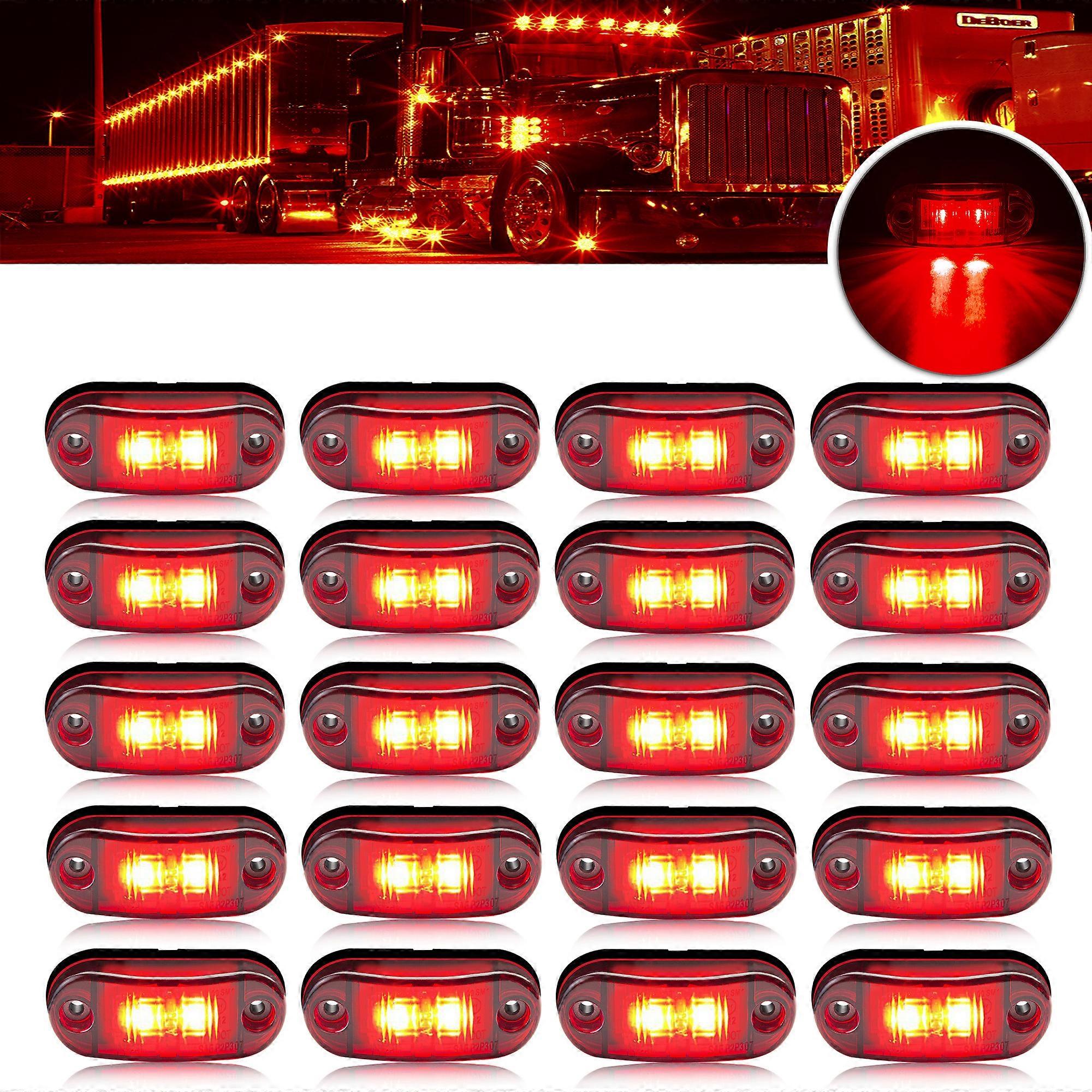 20pcs 10-30V Universal LED Side Marker Lights Bulb Indicator Light Bulb For Cars Trailer Trucks Boat Bus Caravan Side Marker Light Bulb