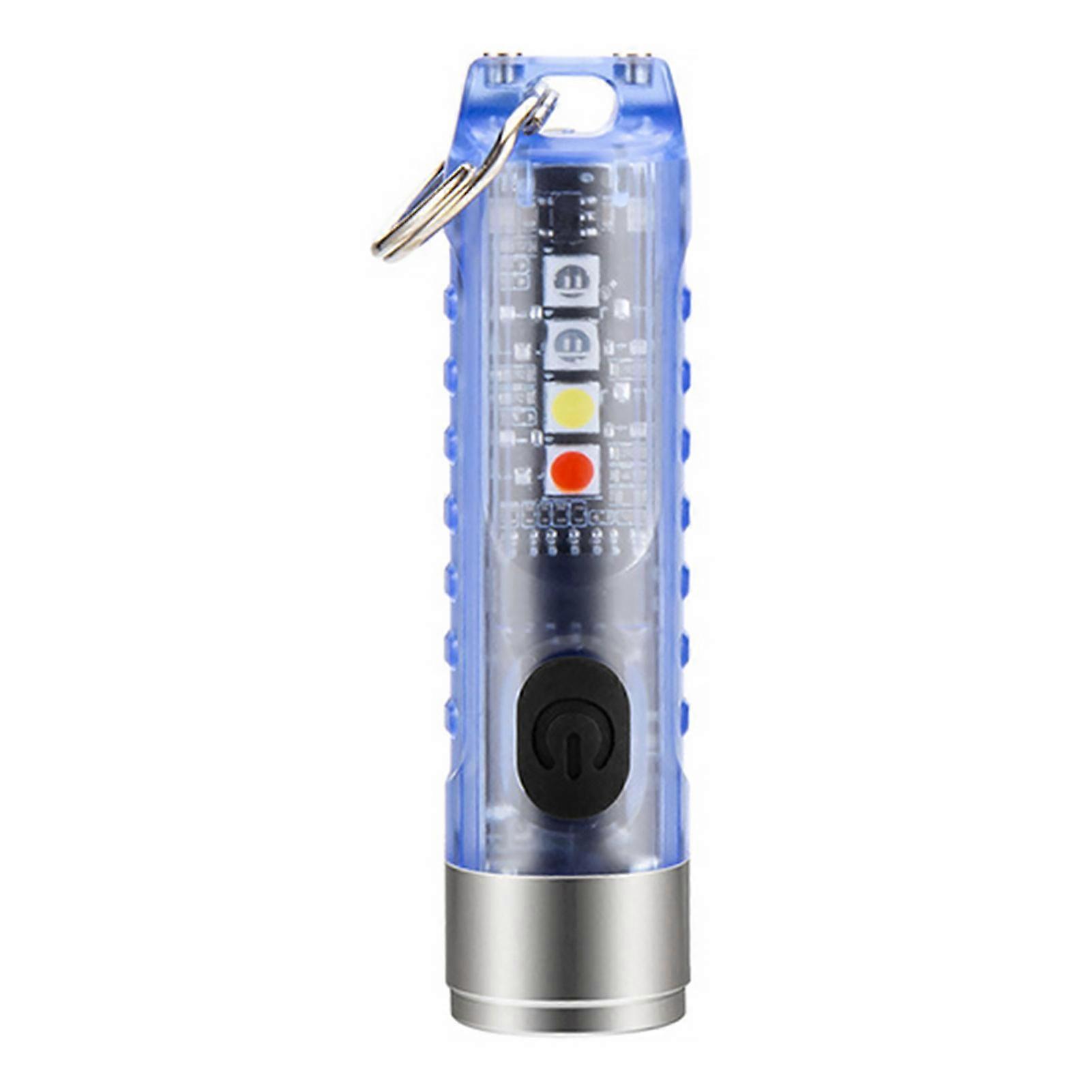 Keychain Flashlight High Brightness IP66 Waterproof Rechargeable One-Key Start Wide Application USB Charging LED Torchlight Emergency Lamp Camping Sup