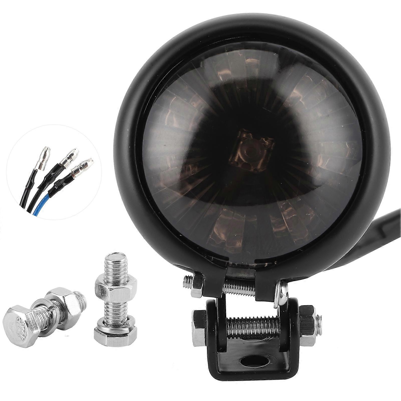 LED Tail Light Brake Rear Lamp with Mounting Fixing Screw Rod Universal for 12V MotorcycleBlack Housing Smoked Lens