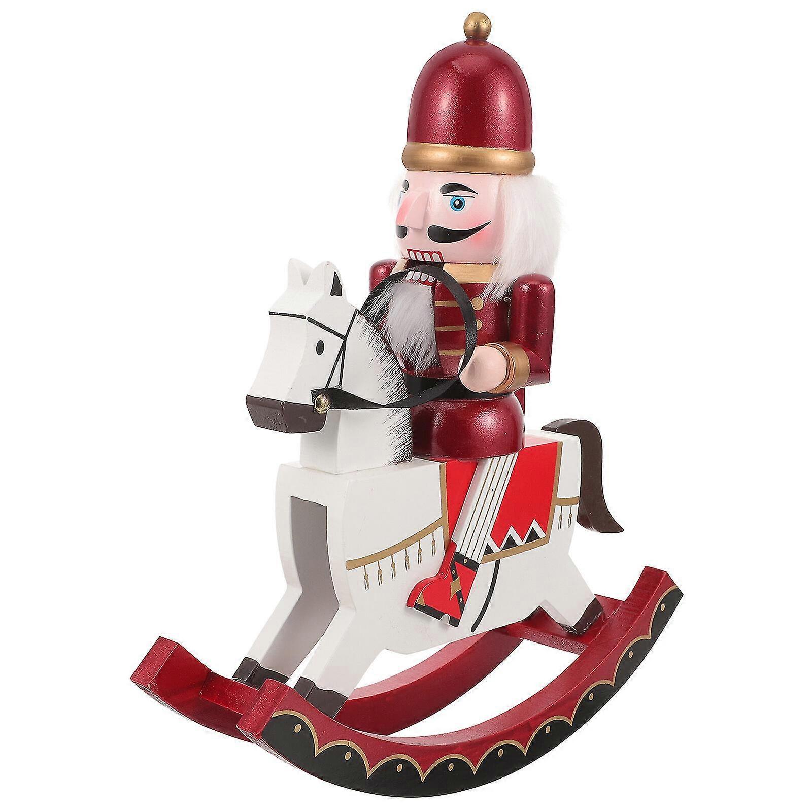 Wooden Nutcracker Festive Christmas Nutcracker Craft Wooden Horse Nutcracker Soldier