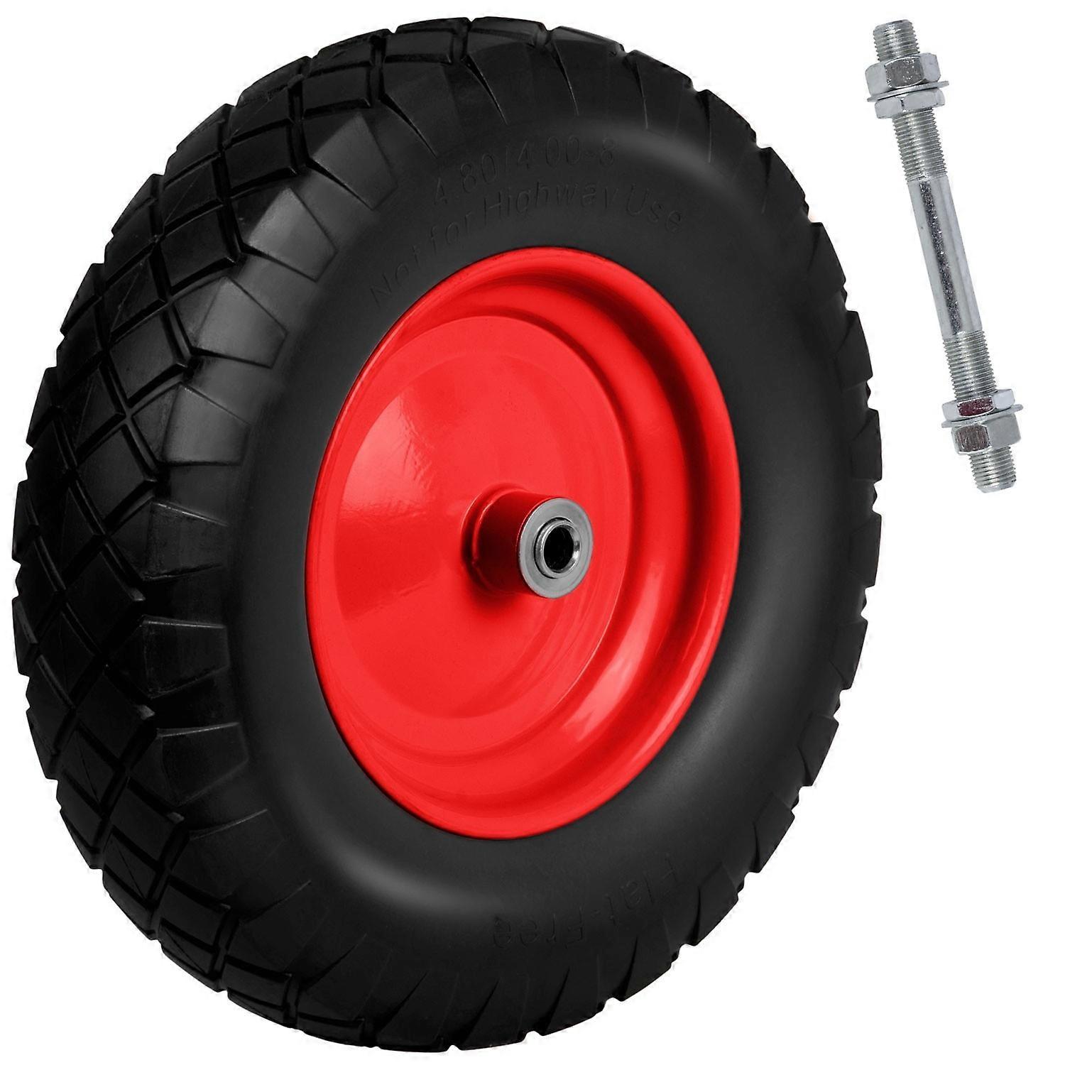 Puncture-free wheelbarrow wheel 4.00-8 Black-Red Humberg