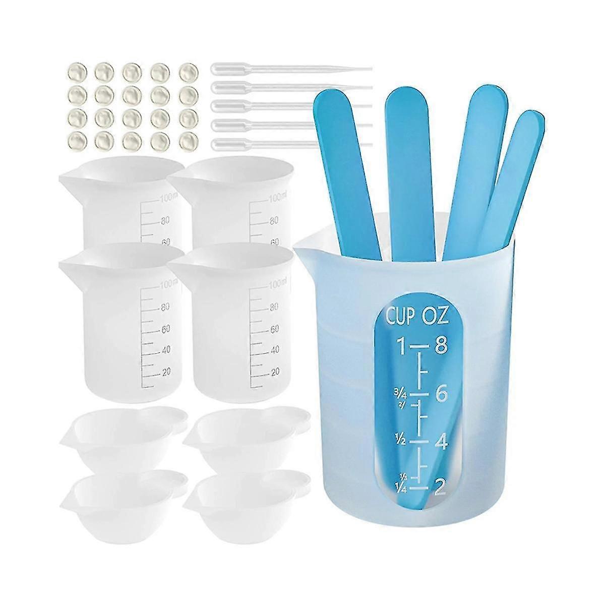 Resin Measuring Cups Tool Kit Non-stick Silicone Bowls For Epoxy Resin Reusable Silicone Mixing Cup