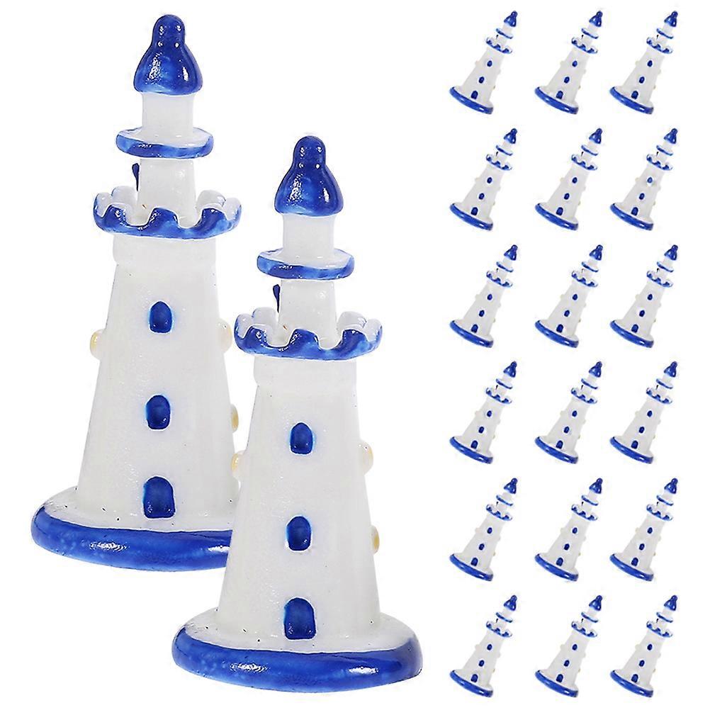 20pcs Imitation Miniature Lighthouse Ornaments Tiny Lighthouse Ornaments