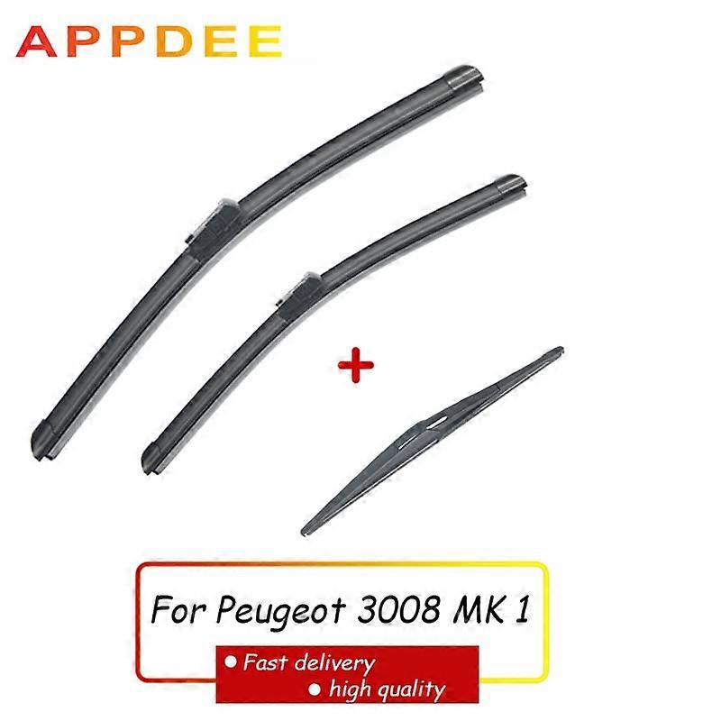 APPDEE LHD Wiper Front Rear Wiper Blades Set For Peugeot 3008 MK 1 2008-2016 Windshield Windscreen Front Rear Window 302812