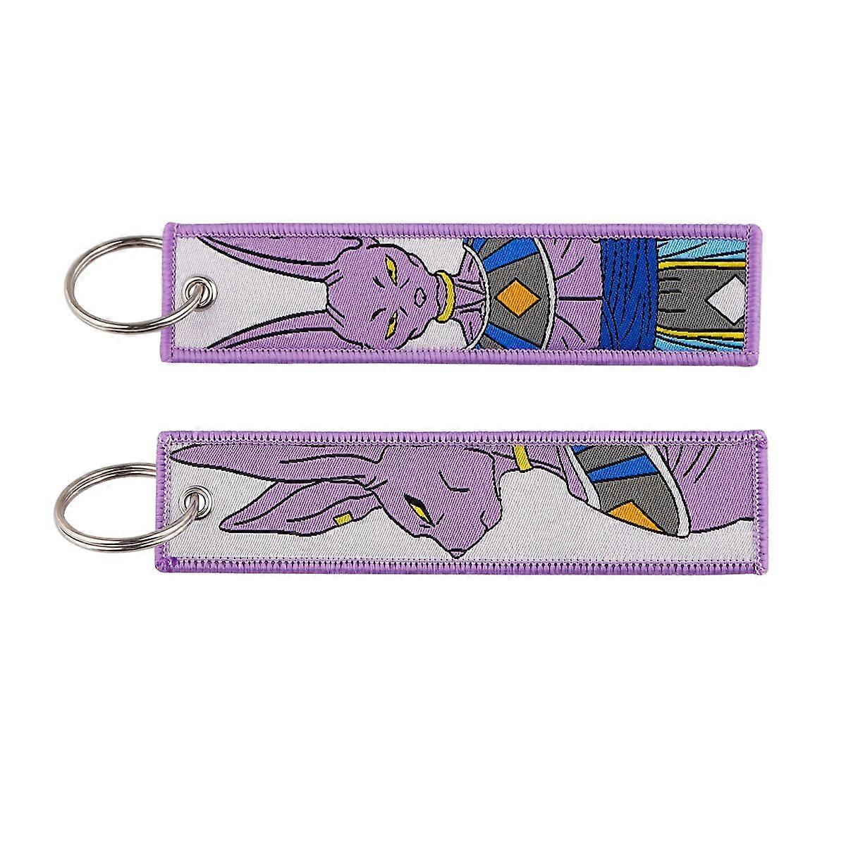 Japanese Anime Dragon Ball Key Chain for Motorcycles Embroidery Key Ring Key Tag Key Fobs Holder Cool Chaveiro Accessories| |