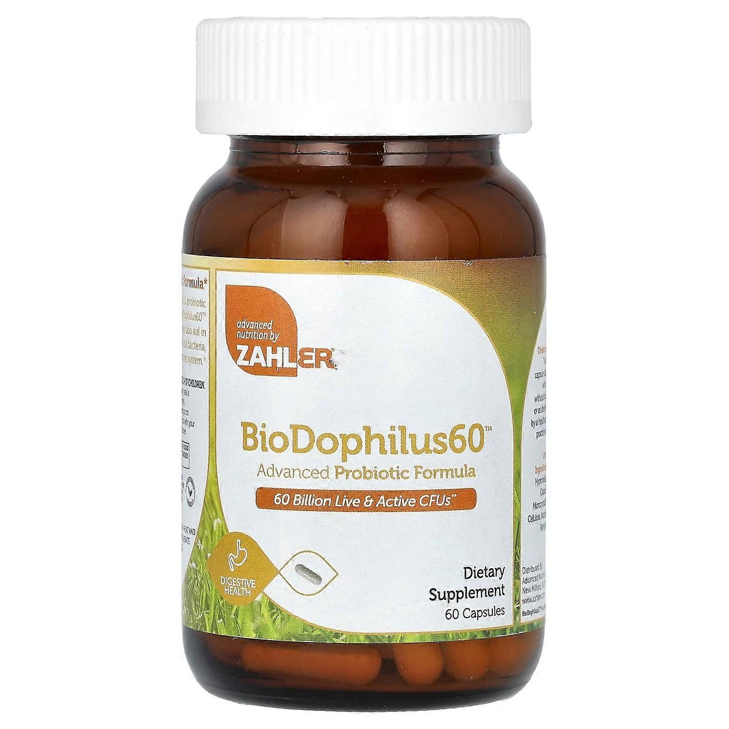 Zahler, BioDophilus60, Advanced Probiotic Formula, 60 Billion CFU, 60 Capsules