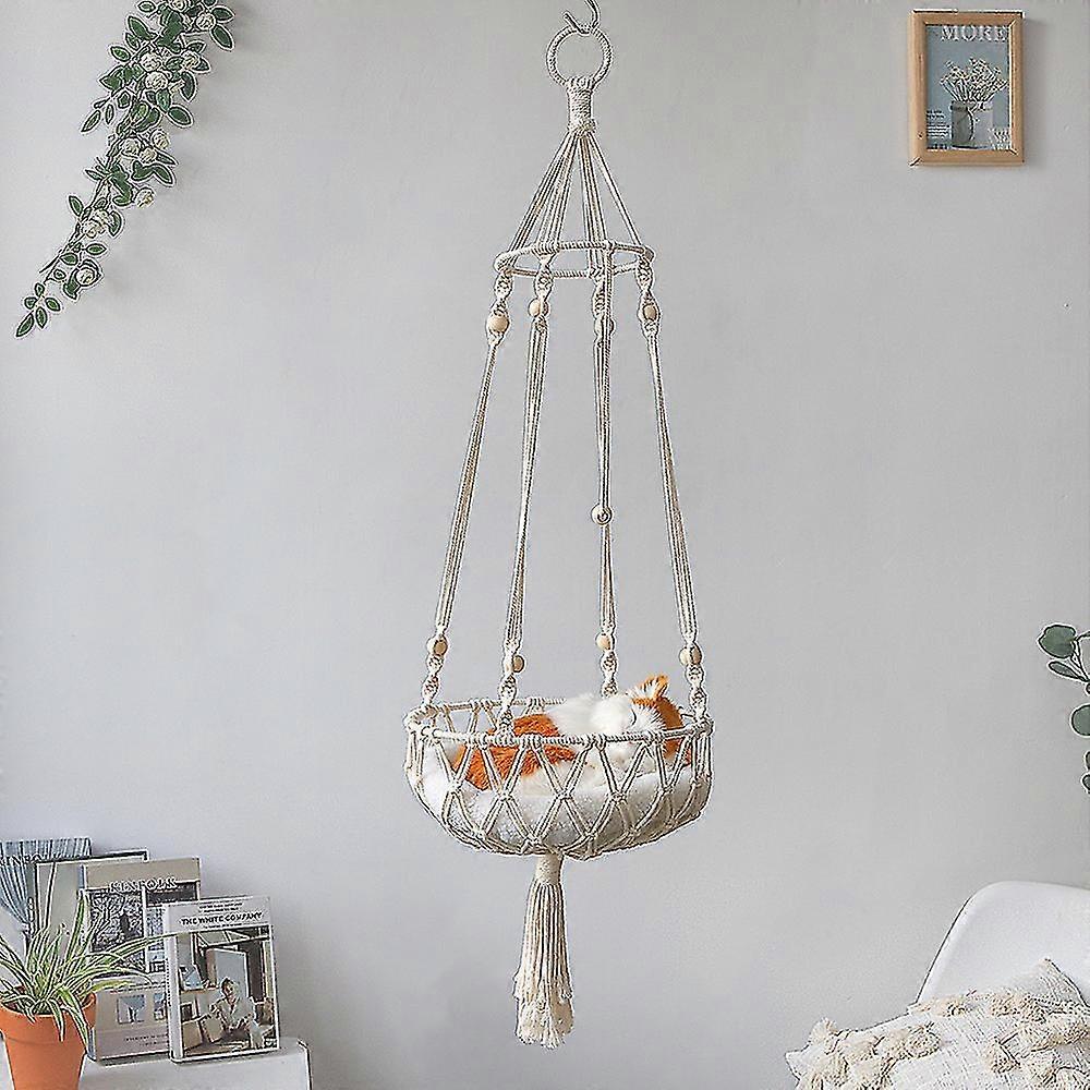 Hanging Cat Hammock Cat Bed Indoor Boho Cat Swing Nest