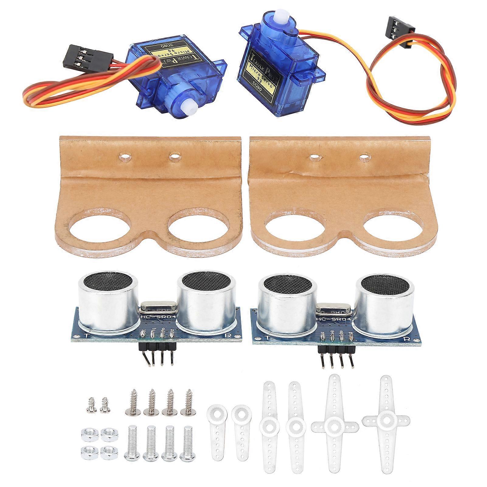2 Sets DIY Robot Car Kit Ultrasonic Sensor Module Steering Gear Mounting Bracket