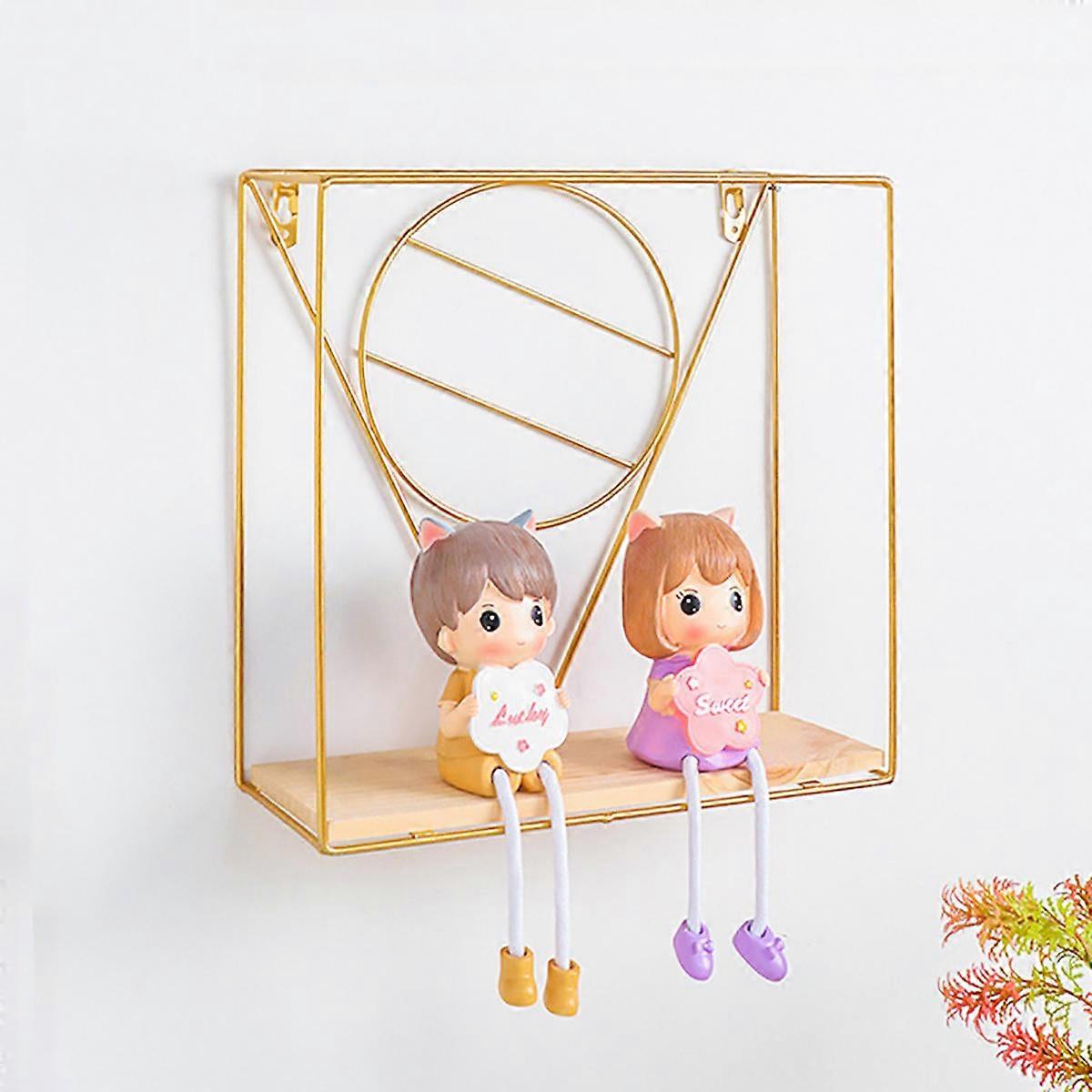 Nordic Geometery Iron Wall Hanging Storage Shelf Rack Home Decorations